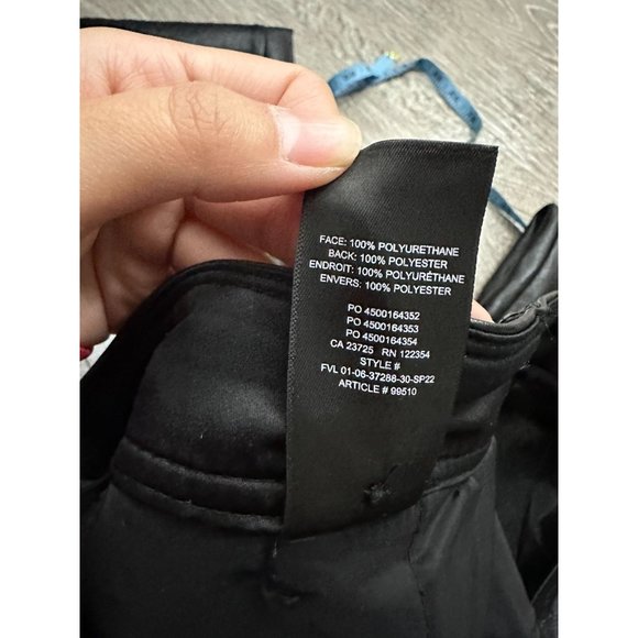 Aritizia The Melina Pant FLAWED High Rise Faux Leather Straight Leg 12 - Picture 9 of 11